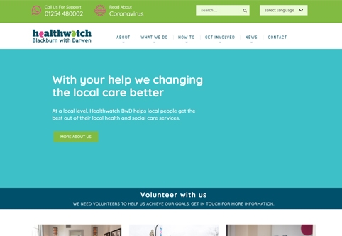 Health Watch Blackburn with Darwen Web Design Project